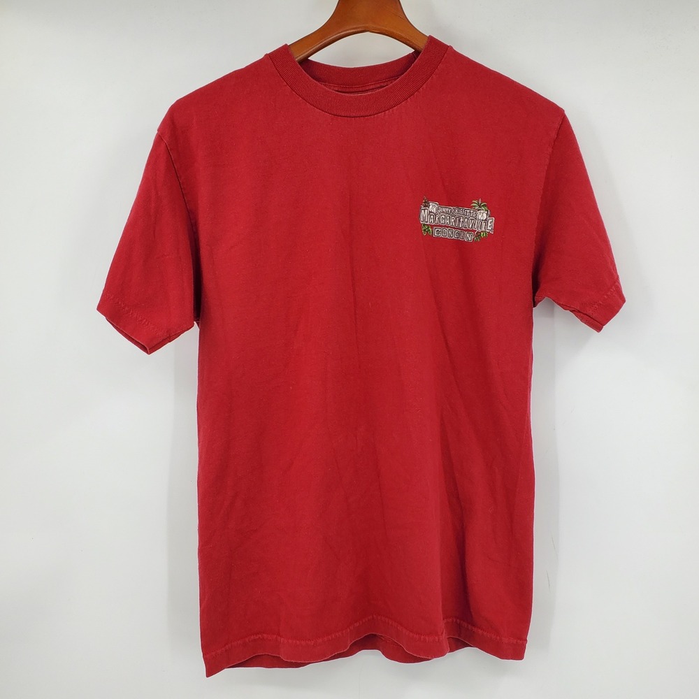Vintage Jimmy Buffett Margaritaville Cancun Mexico Red Graphic T-Shirt Med 2002